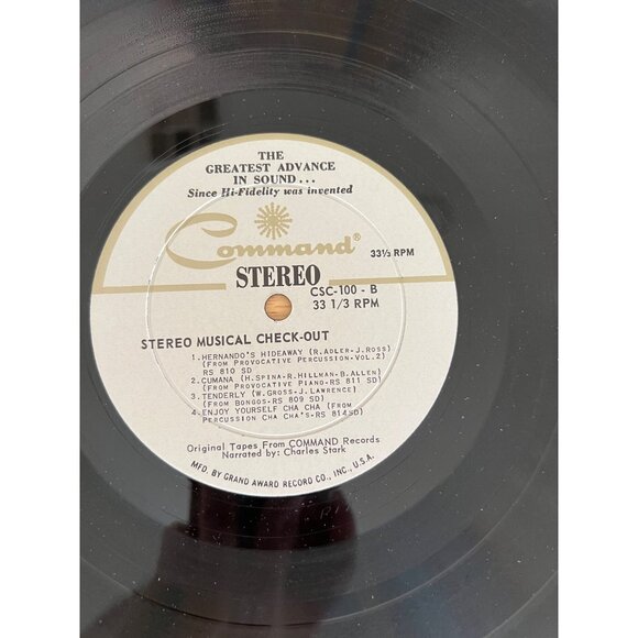 Command Stereo Check Out Vinyl Album CSC-100 Vintage Record - Picture 2 of 5